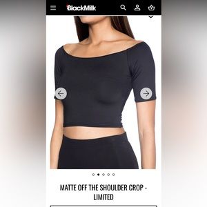 Black milk matte off the shoulder crop top medium rare-limited release like new